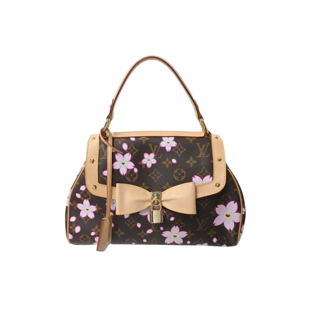 LOUIS VUITTON Sac Retro Maroon Handbag Monogram Cherry Blossom Brown